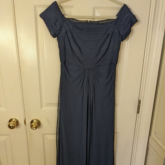 Vintage Off The Shoulder Evening Gown - Silk - Tadashi - Picture 1 of 9